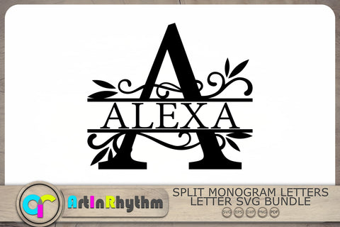 Letter Split Monograms Svg, Letter Monograms Svg, A-Z Split Monograms Svg SVG Artinrhythm shop 