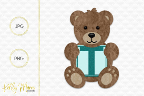 Letter T Bear Graphic Sublimation Kelly Maree Design 