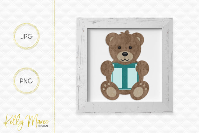 Letter T Bear Graphic Sublimation Kelly Maree Design 