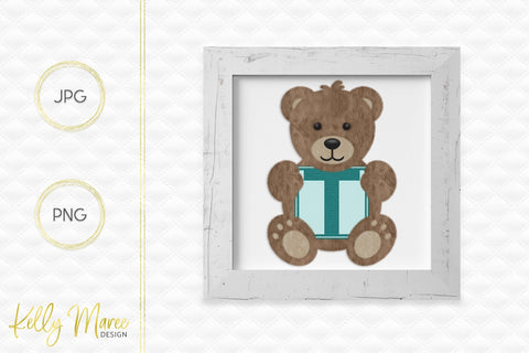 Letter T Bear Graphic Sublimation Kelly Maree Design 
