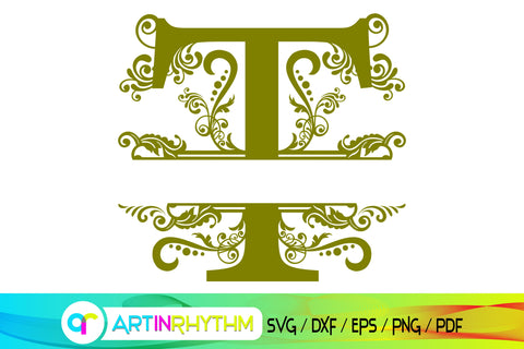 letter t, monogram svg, letter monogram SVG Artinrhythm shop 
