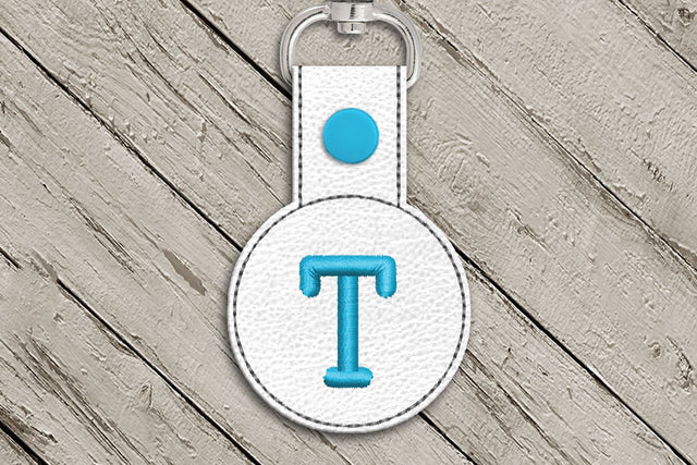 Letter T Round ITH Key Fob In the Hoop Embroidery Design Embroidery/Applique DESIGNS Designed by Geeks 