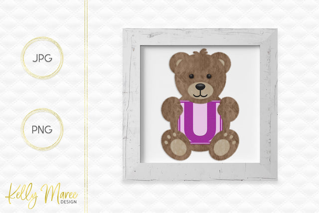 Letter U Bear Graphic Sublimation Kelly Maree Design 