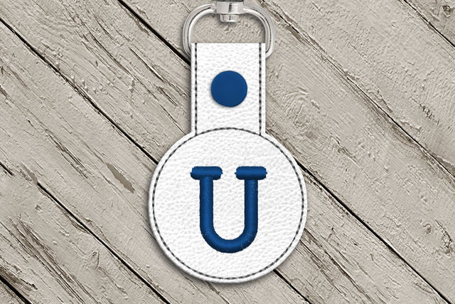 Letter U Round ITH Key Fob In the Hoop Embroidery Design Embroidery/Applique DESIGNS Designed by Geeks 