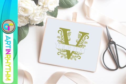 letter v, v monogram svg, letter monogram SVG Artinrhythm shop 