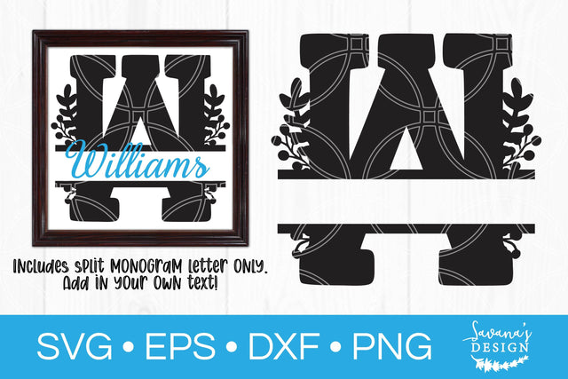 Letter W Floral Split Monogram SVG SVG SavanasDesign 