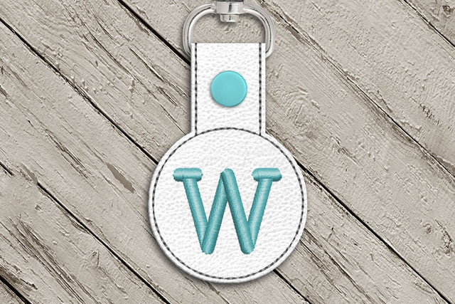 Letter W Round ITH Key Fob In the Hoop Embroidery Design Embroidery/Applique DESIGNS Designed by Geeks 