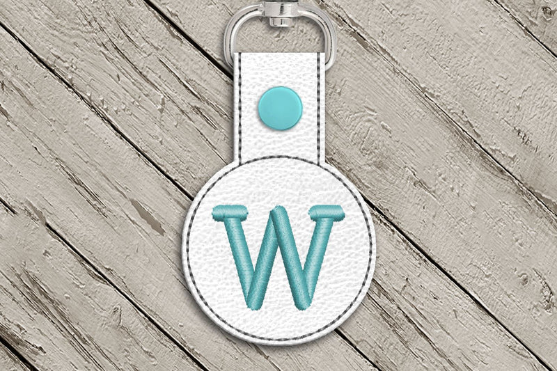 Letter W Round ITH Key Fob In the Hoop Embroidery Design Embroidery/Applique DESIGNS Designed by Geeks 