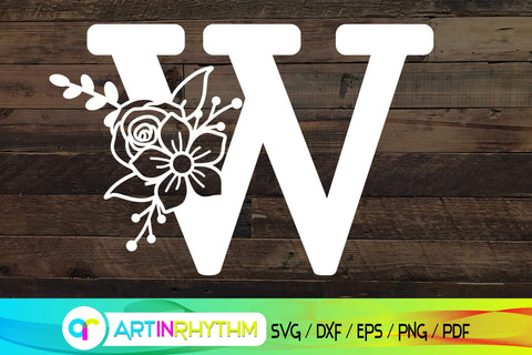 letter w svg, floral alphabet svg SVG Artinrhythm shop 