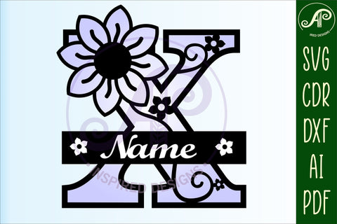 Letter X Flower Layer Monogram SVG File SVG APInspireddesigns 