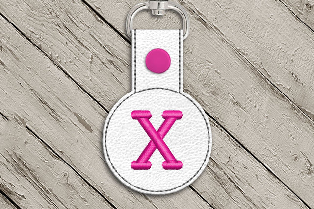 Letter X Round ITH Key Fob In the Hoop Embroidery Design Embroidery/Applique DESIGNS Designed by Geeks 