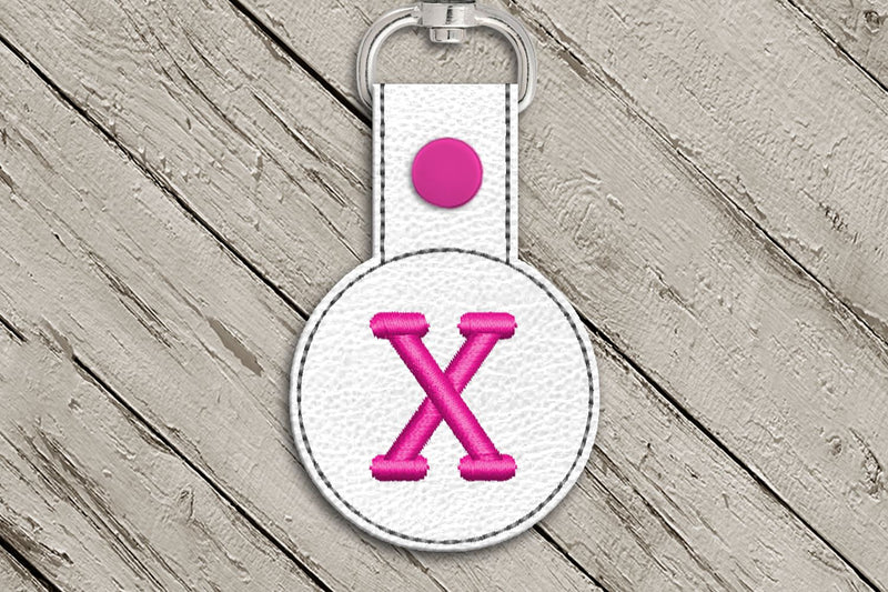 Letter X Round ITH Key Fob In the Hoop Embroidery Design Embroidery/Applique DESIGNS Designed by Geeks 