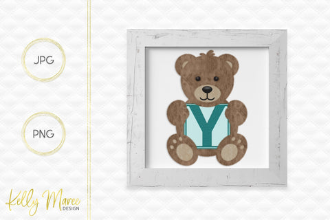 Letter Y Bear Graphic Sublimation Kelly Maree Design 