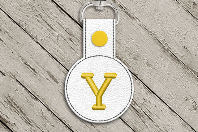 Letter Y Round ITH Key Fob In the Hoop Embroidery Design Embroidery/Applique DESIGNS Designed by Geeks 