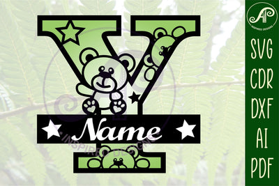 Letter Y Teddy Bear Monogram SVG file SVG APInspireddesigns 