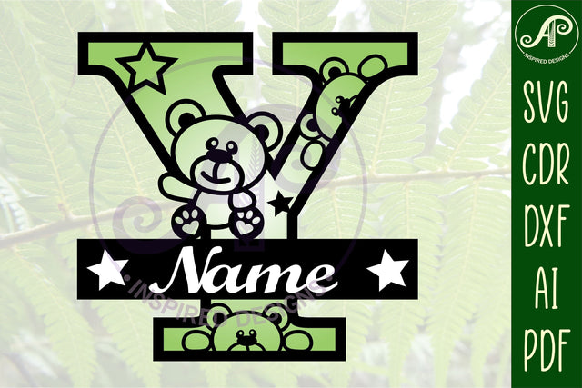 Letter Y Teddy Bear Monogram SVG file SVG APInspireddesigns 