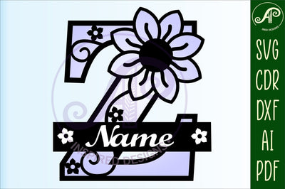 Letter Z Flower Layer Monogram SVG File SVG APInspireddesigns 