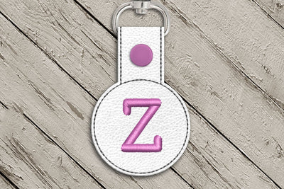 Letter Z Round ITH Key Fob In the Hoop Embroidery Design Embroidery/Applique DESIGNS Designed by Geeks 