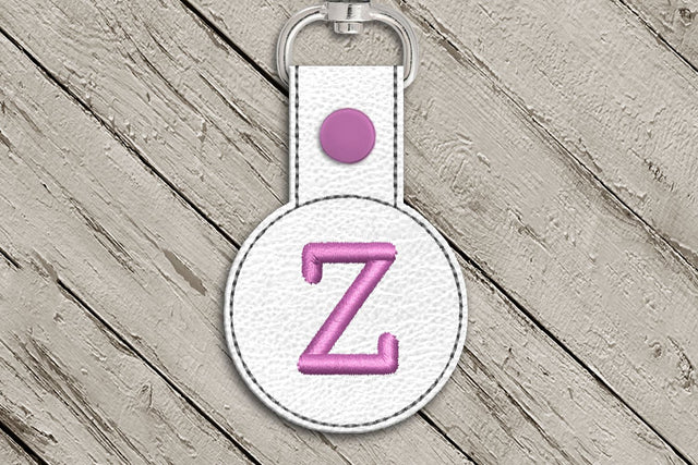 Letter Z Round ITH Key Fob In the Hoop Embroidery Design Embroidery/Applique DESIGNS Designed by Geeks 