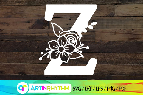 letter Z svg, floral alphabet svg SVG Artinrhythm shop 