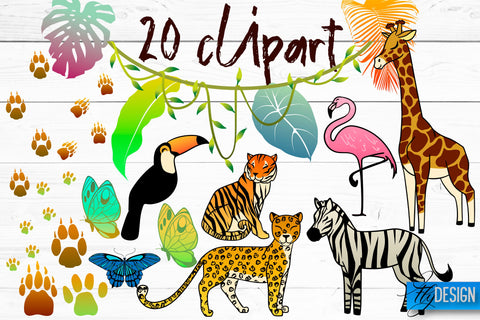 Letters and Numbers with Animal Print | Animals Alphabet PNG Sublimation Fly Design 