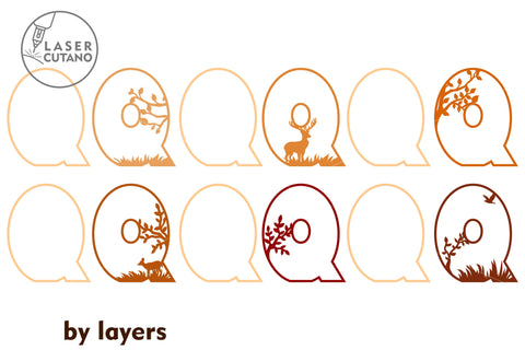 LETTERS Multilayer Laser Cut File, Alphabet SVG File for Laser Cut, Cricut, CNC Machines, Mandala, Sign SVG, 3D Designs, Mini Design Bundles SVG LaserCutano 