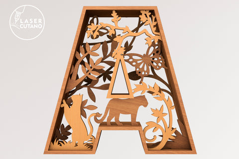 LETTERS Multilayer Laser Cut File, Alphabet SVG File for Laser Cut, Cricut, CNC Machines, Mandala, Sign SVG, 3D Designs, Mini Design Bundles SVG LaserCutano 