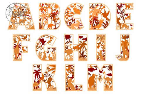 LETTERS Multilayer Laser Cut File, Alphabet SVG File for Laser Cut, Cricut, CNC Machines, Mandala, Sign SVG, 3D Designs, Mini Design Bundles SVG LaserCutano 