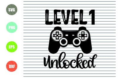 Level 1 unlocked svg, One years old boy svg, First birthday svg, Gamer birthday svg, Gamer birthday party svg, Birthday decor svg, Video game svg SVG Artstoredigital 