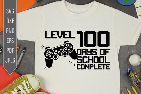 Level 100 Days Of School Complete Svg. Gamer 100th Day Svg. School Girl, Boy, Teacher Svg Designs. Video Games Cricut Silhouette dxf png eps SVG Mint And Beer Creations 