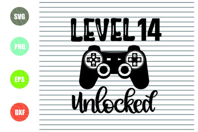 Level 14 Unlocked svg, 14th Birthday Boy, 14 Years Old Gamer Funny Kids Computer Video Game Svg PNG Eps, cut files, Cricut Silhouette Cameo SVG Artstoredigital 