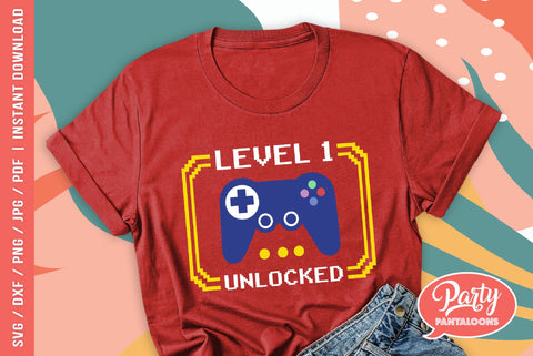 LEVEL UNLOCKED (1-13) | gaming svg, birthday SVG SVG Partypantaloons 