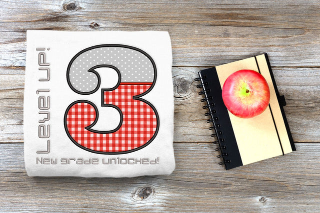 Level Up! 3rd Grade Applique Embroidery Embroidery/Applique DESIGNS Designed by Geeks 