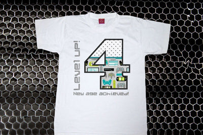 Level Up! 4th Birthday Applique Embroidery Embroidery/Applique Designed by Geeks 