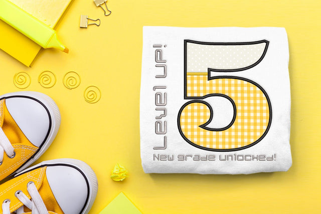 Level Up! 5th Grade Applique Embroidery Embroidery/Applique DESIGNS Designed by Geeks 