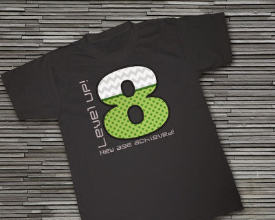 Level Up! 8th Birthday Applique Embroidery Embroidery/Applique Designed by Geeks 