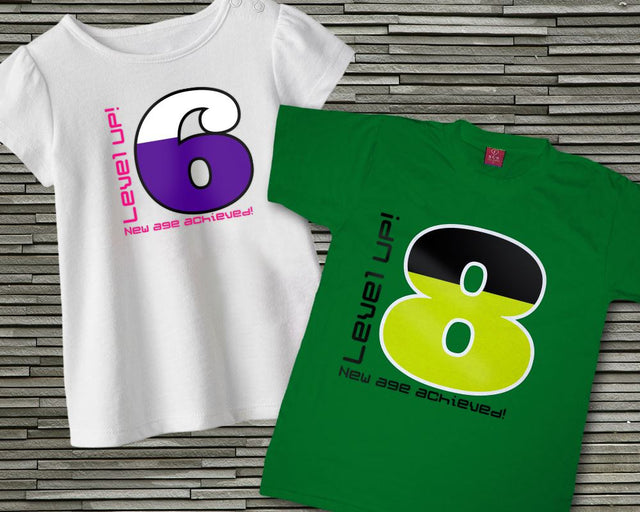 Level Up Birthday Numbers 6 through 10 SVG Designed by Geeks 