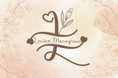 Levina Monogram Font AEN Creative Store 