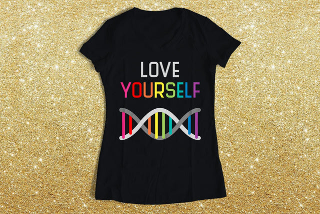 LGBT Love Yourself Rainbow DNA SVG Designed by Geeks 