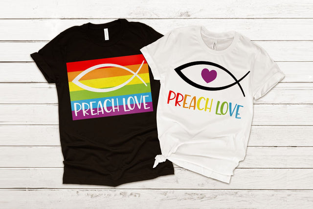 LGBT Preach Love Jesus Fish SVG SVG Risa Rocks It 