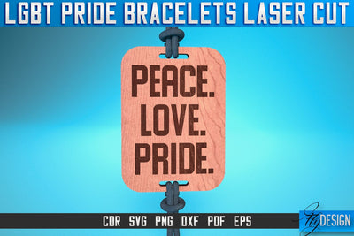LGBT Pride Bracelets Laser Cut SVG | Accessories Laser Cut SVG Design | CNC Files SVG Fly Design 