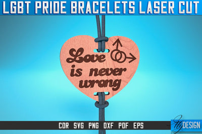 LGBT Pride Bracelets Laser Cut SVG | Accessories Laser Cut SVG Design | CNC Files SVG Fly Design 