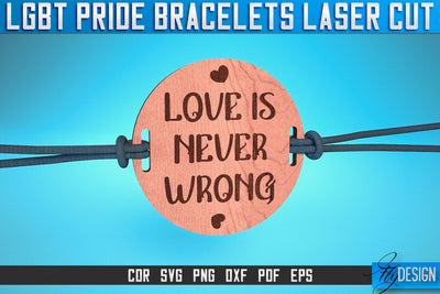 LGBT Pride Bracelets Laser Cut SVG | Accessories Laser Cut SVG Design | CNC Files SVG Fly Design 