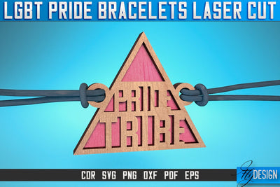 LGBT Pride Bracelets Laser Cut SVG | Accessories Laser Cut SVG Design | CNC Files SVG Fly Design 