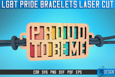 LGBT Pride Bracelets Laser Cut SVG | Accessories Laser Cut SVG Design | CNC Files SVG Fly Design 