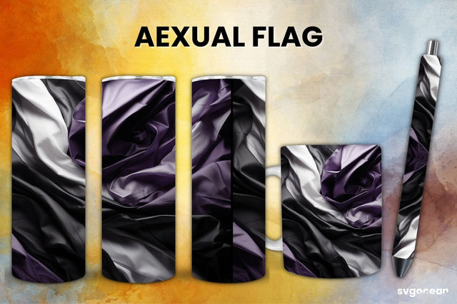 LGBTQ+ Aexual Flag Bundle | Tumbler | Mug | Pen Sublimation SvgOcean 