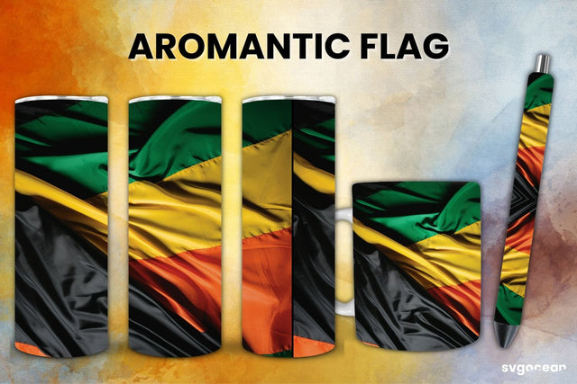 LGBTQ+ Aromantic Flag Bundle | Tumbler | Mug | Pen Sublimation SvgOcean 