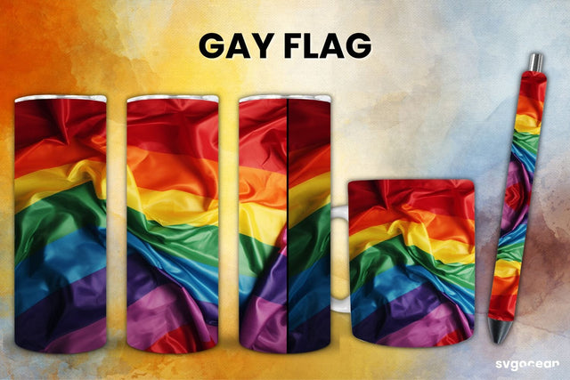 LGBTQ+ Gay Flag Bundle | Tumbler | Mug | Pen Sublimation SvgOcean 