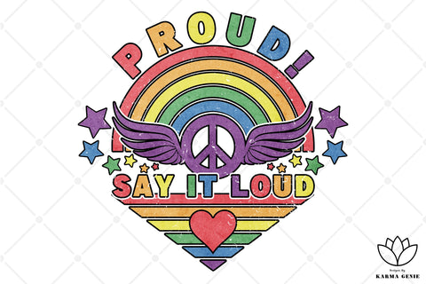 LGBTQ Gay Pride Rainbow - Svg Png Graphic Design Sublimation SVG Karma Genie Graphics 