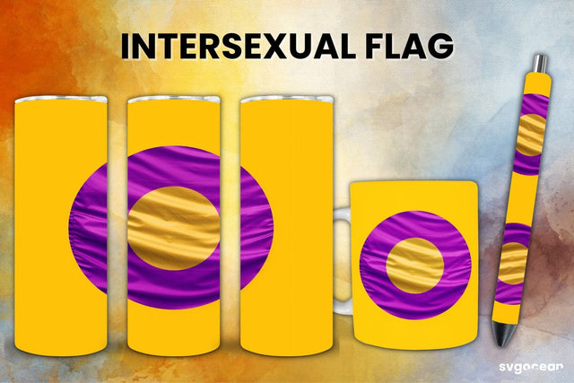 LGBTQ+ Intersexual Flag Bundle | Tumbler | Mug | Pen Sublimation SvgOcean 